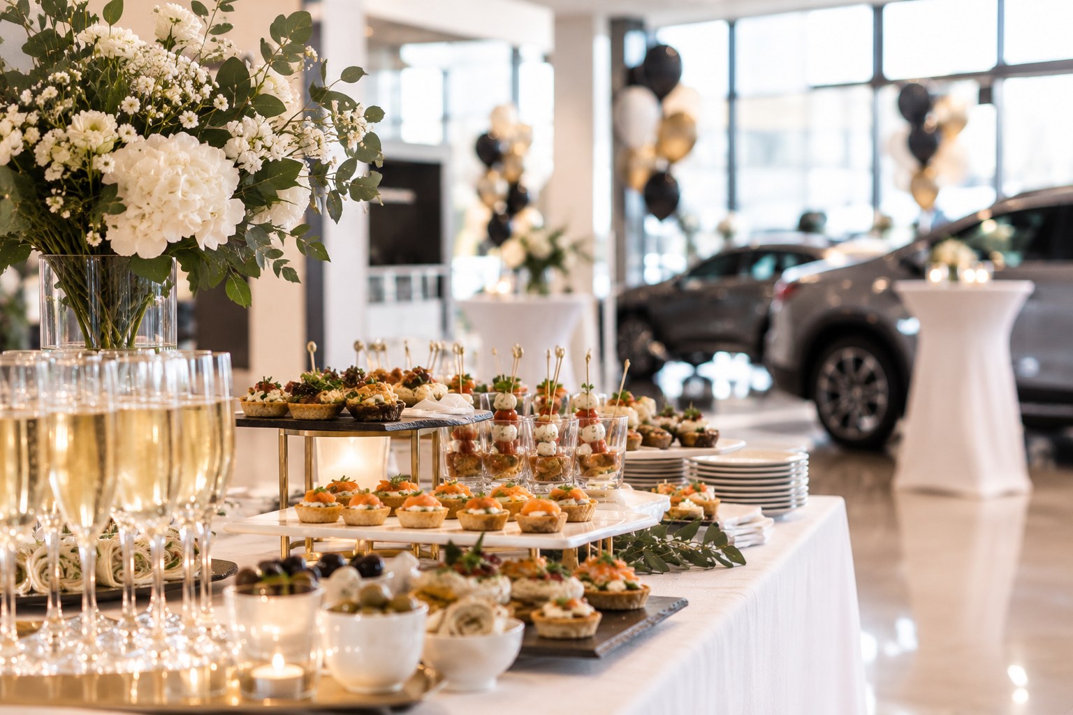 Evento de empresa en un espacio de automoción